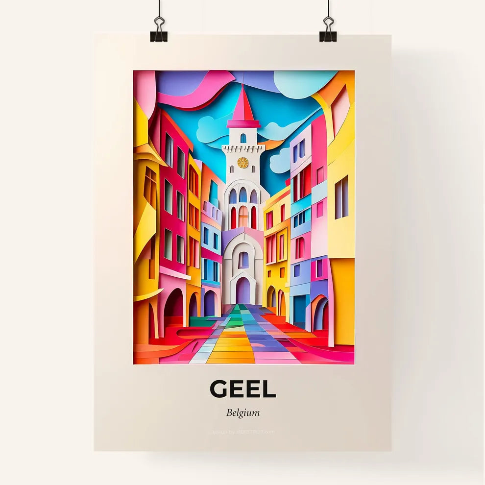 Vivid Geel, Belgium, Colorful Poster