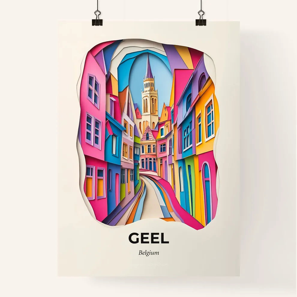 Vivid Geel, Belgium, Colorful Poster