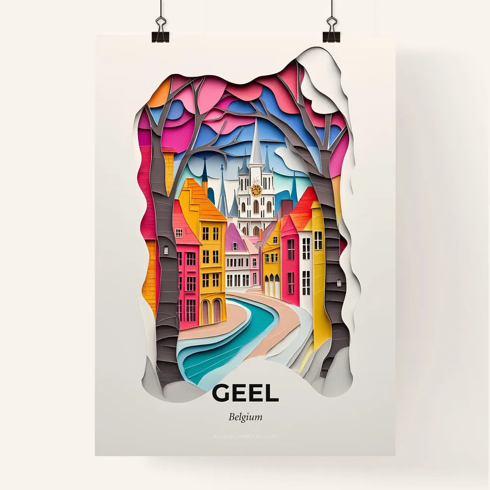Vivid Geel, Belgium, Colorful Poster