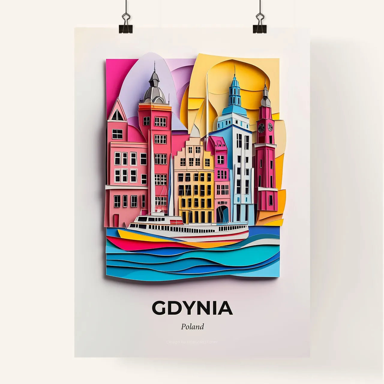 Vivid Gdynia, Poland, Colorful Poster