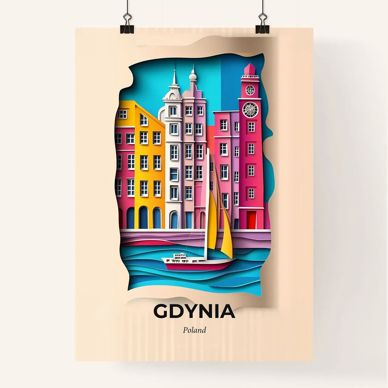 Vivid Gdynia, Poland, Colorful Poster