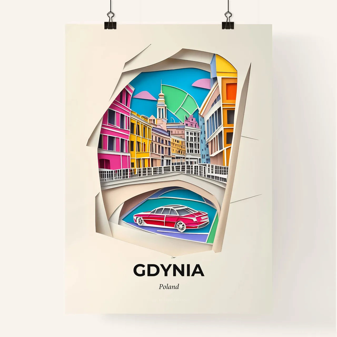 Vivid Gdynia, Poland, Colorful Poster