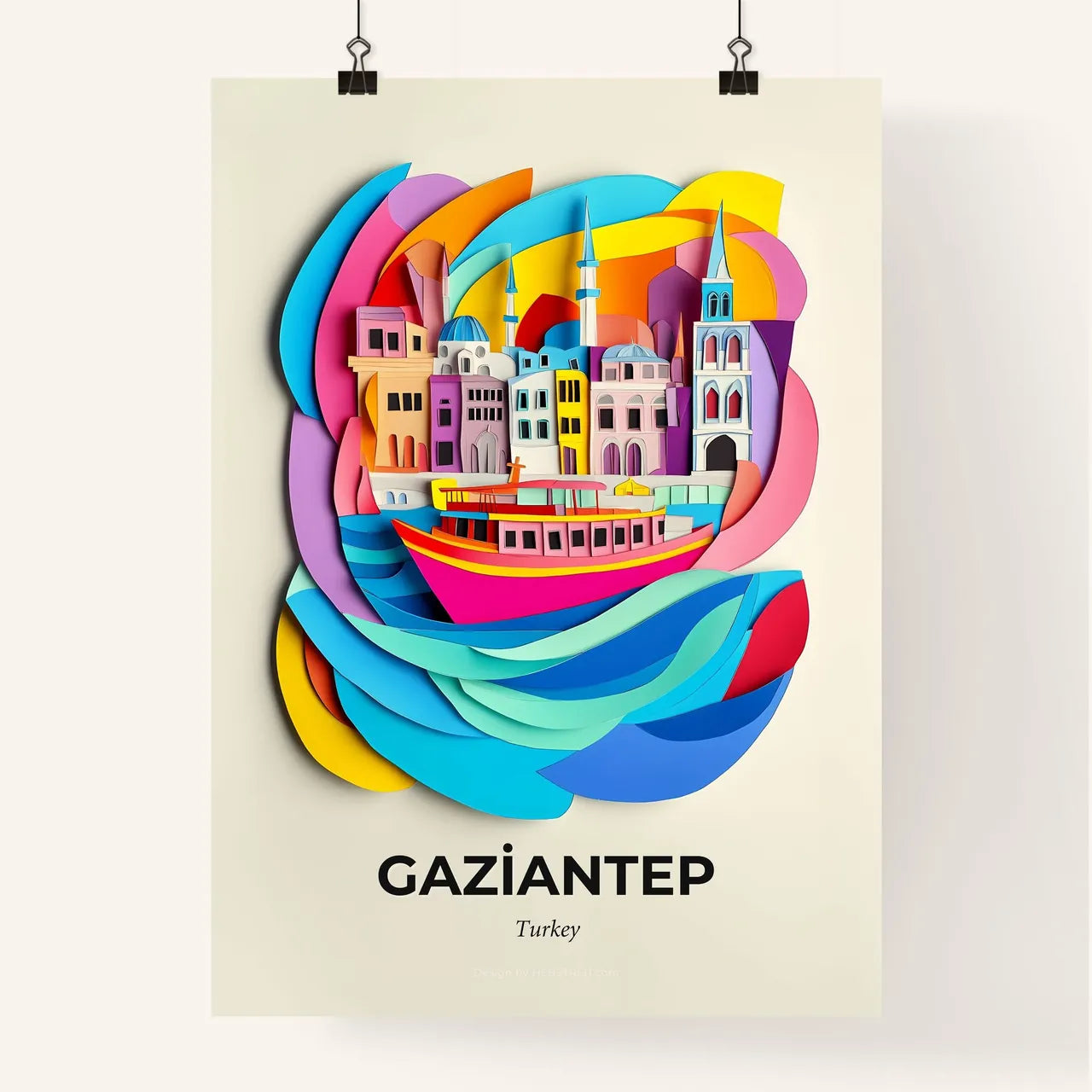 Vivid Gaziantep, Turkey, Colorful Poster