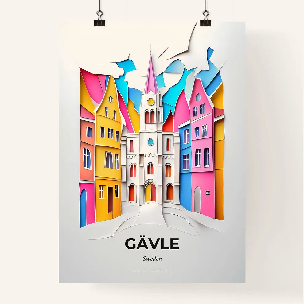 Vivid Gävle, Sweden, Colorful Poster