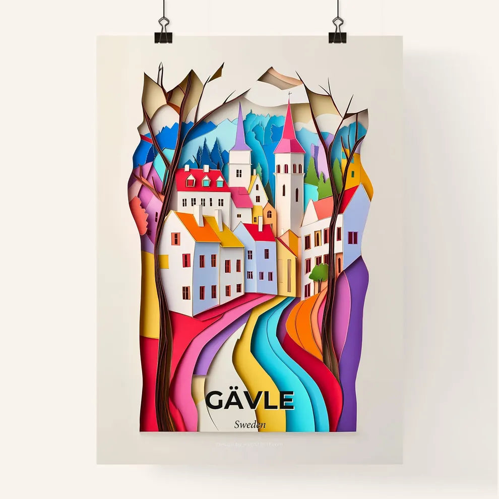 Vivid Gävle, Sweden, Colorful Poster