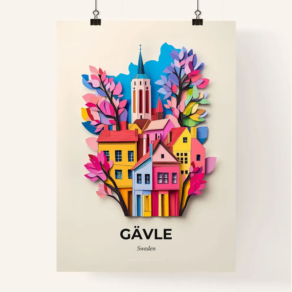 Vivid Gävle, Sweden, Colorful Poster