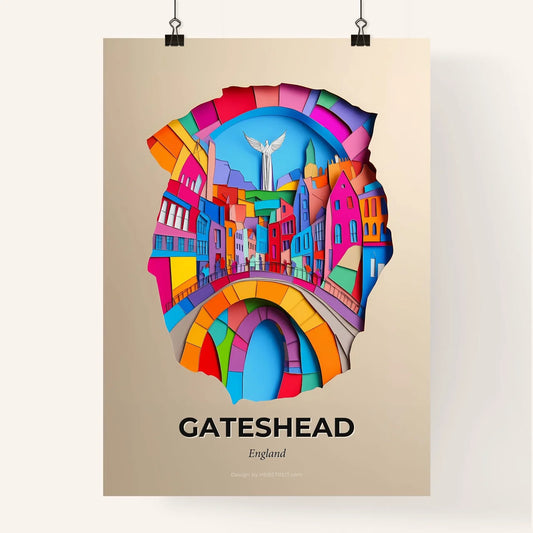 Vivid Gateshead, England, Colorful Poster