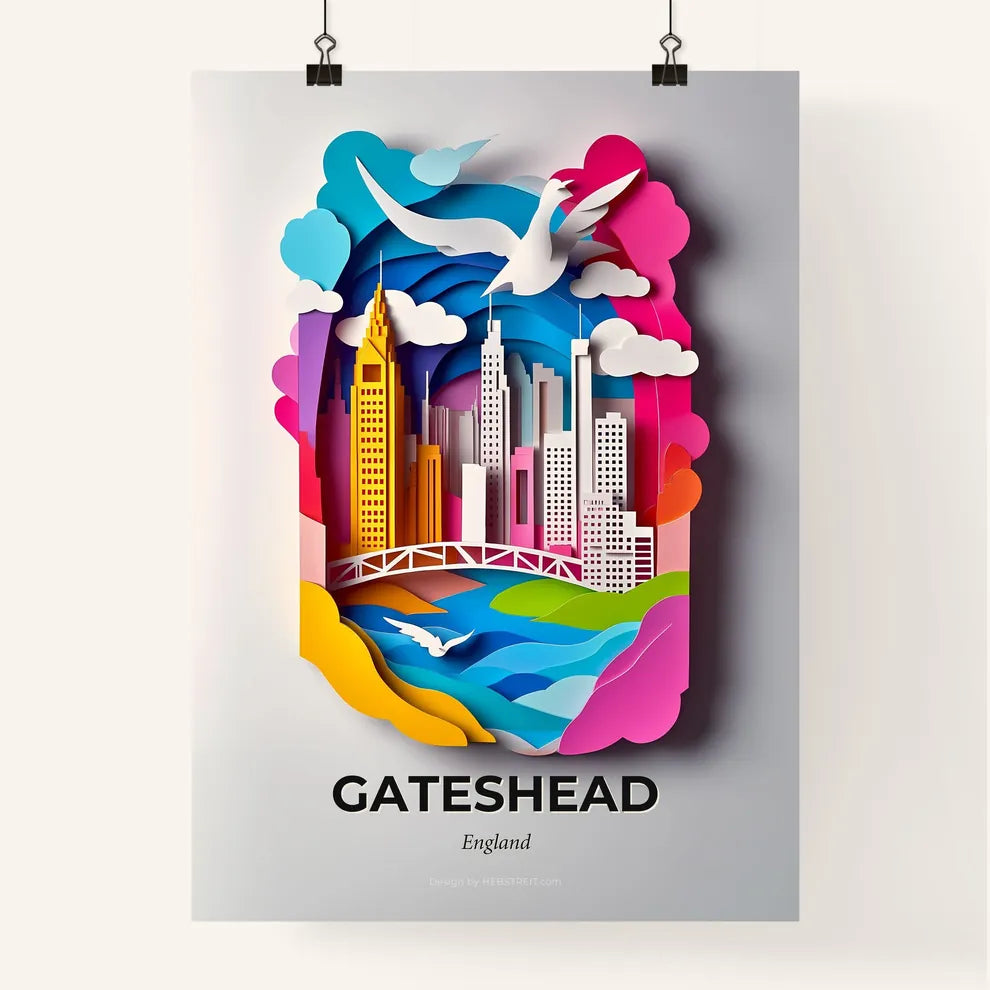 Vivid Gateshead, England, Colorful Poster