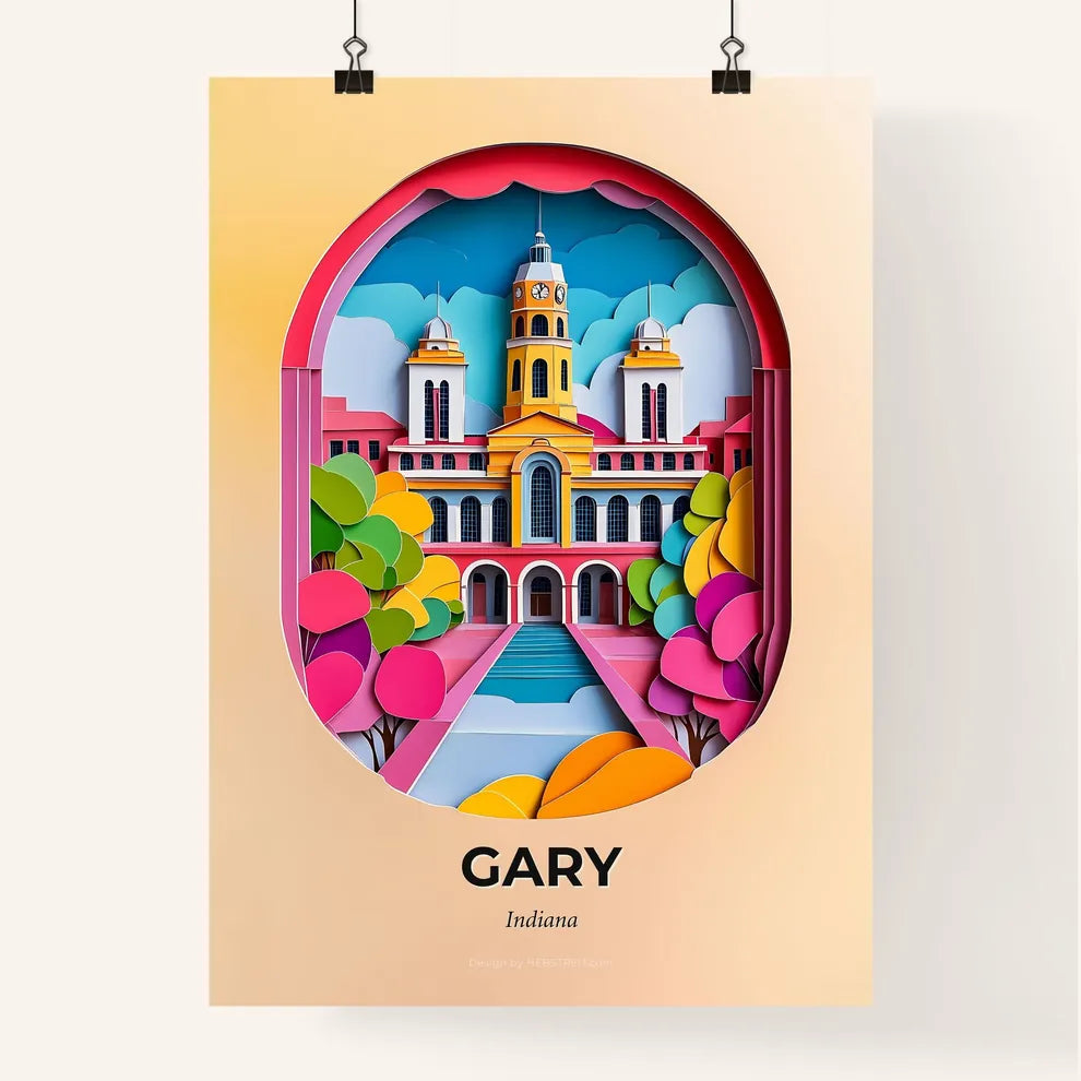 Vivid Gary, Indiana, Colorful Poster