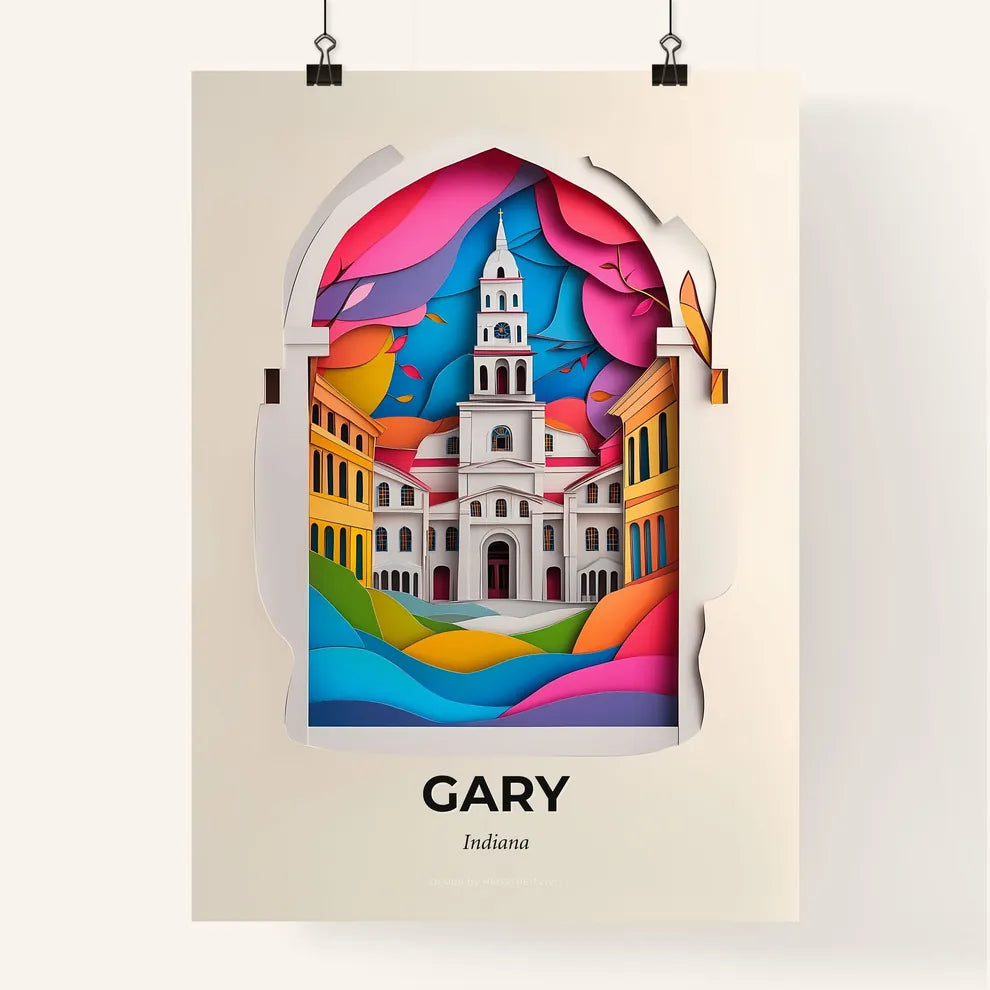 Vivid Gary, Indiana, Colorful Poster