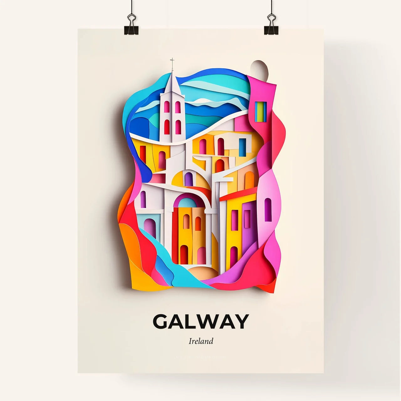 Vivid Galway, Ireland, Colorful Poster