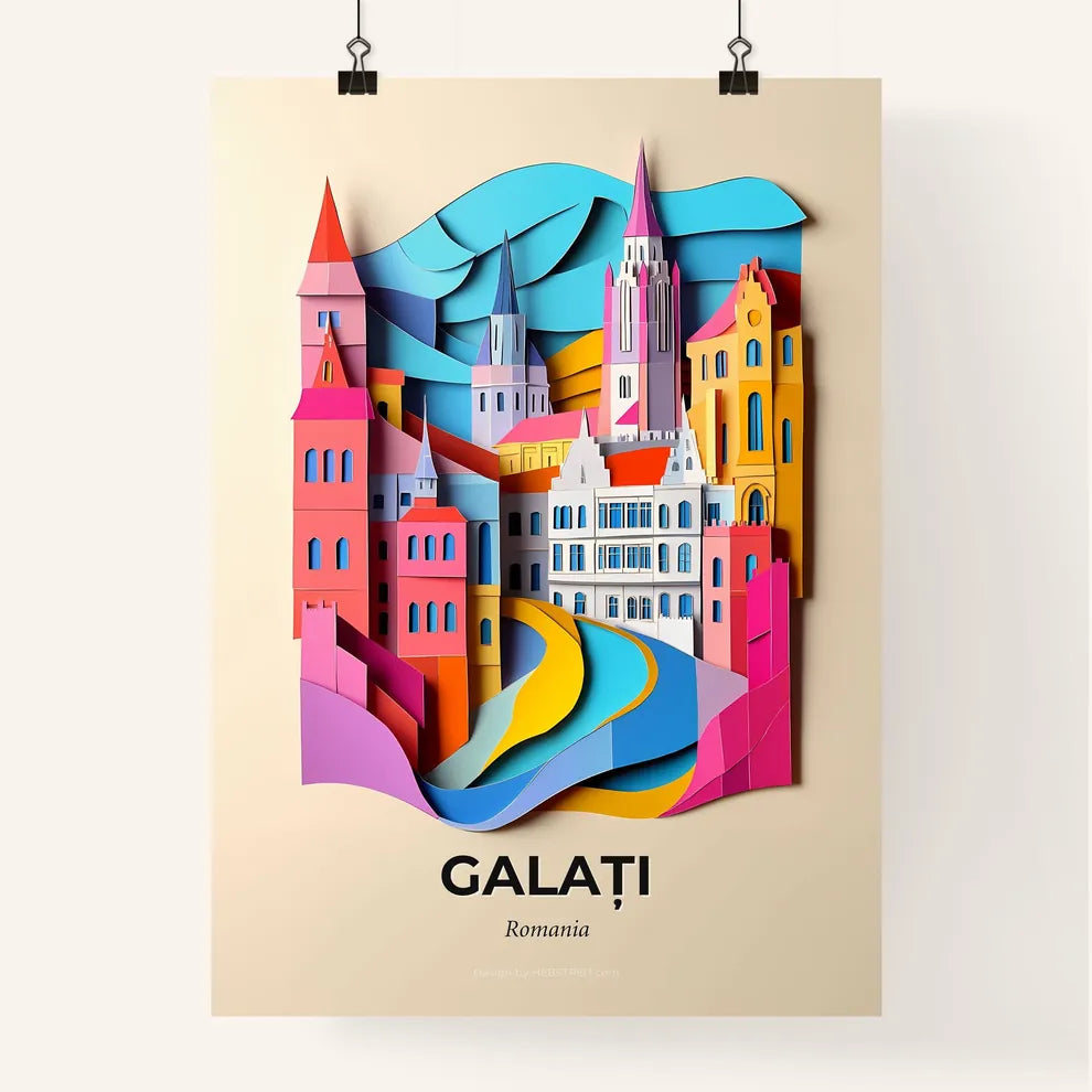 Vivid Galați, Romania, Colorful Poster