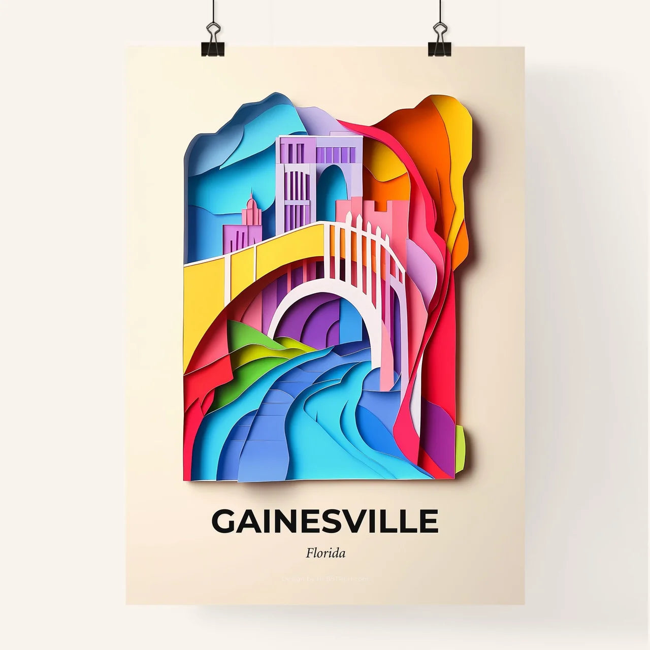 Vivid Gainesville, Florida, Colorful Poster