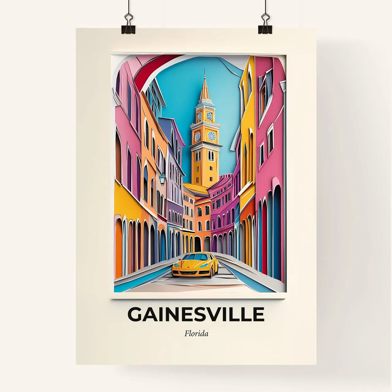 Vivid Gainesville, Florida, Colorful Poster