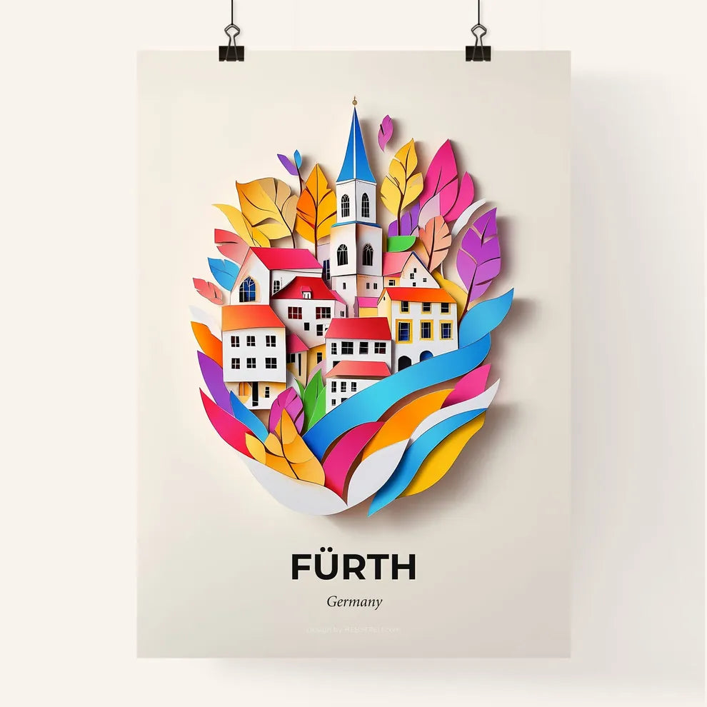Vivid Furth, Germany, Colorful Poster