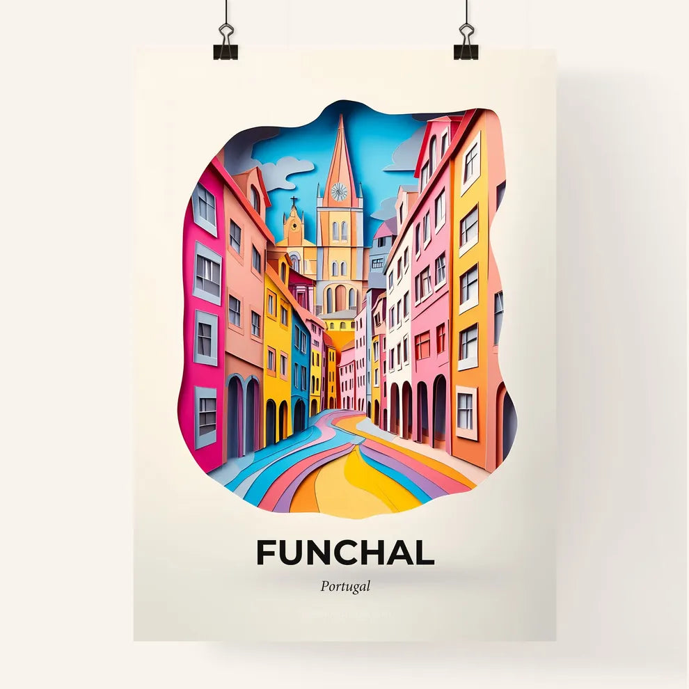Vivid Funchal, Portugal, Colorful Poster