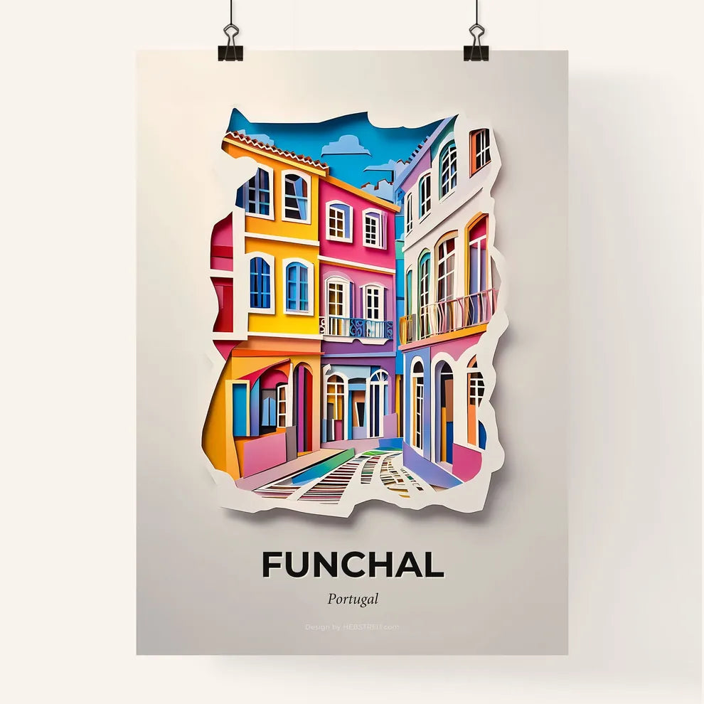 Vivid Funchal, Portugal, Colorful Poster