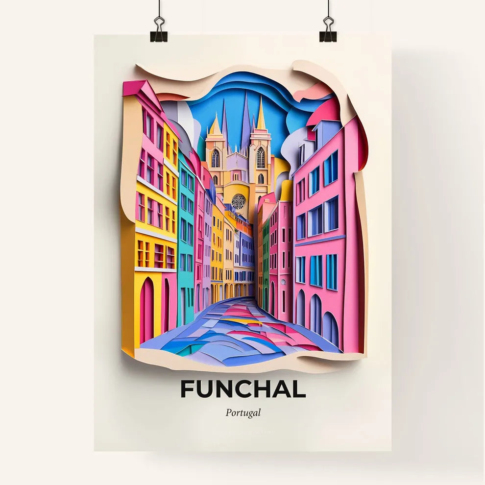 Vivid Funchal, Portugal, Colorful Poster