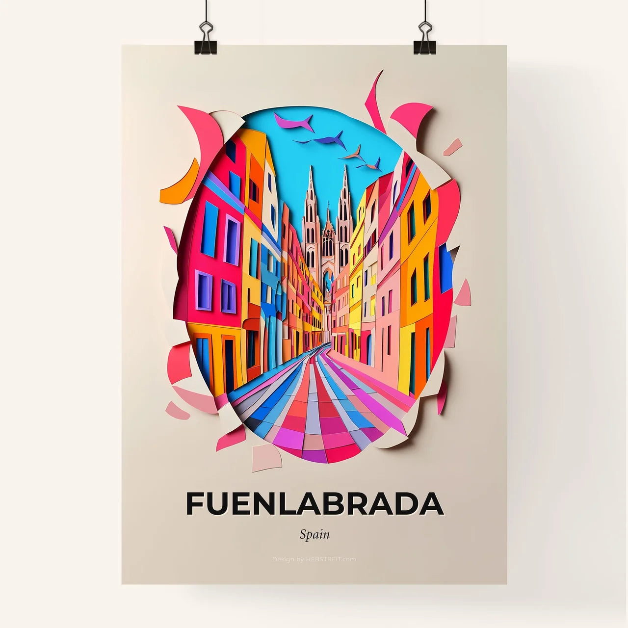 Vivid Fuenlabrada, Spain, Colorful Poster