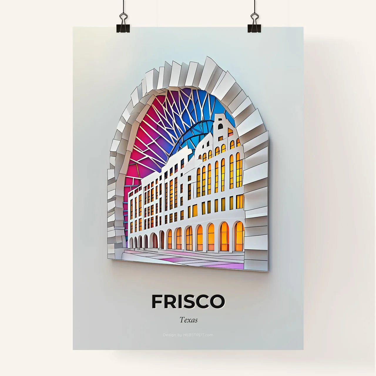 Vivid Frisco, Texas, Colorful Poster
