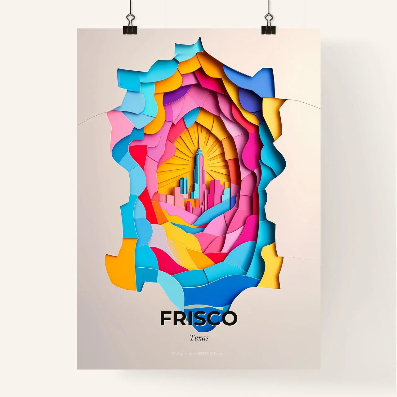 Vivid Frisco, Texas, Colorful Poster