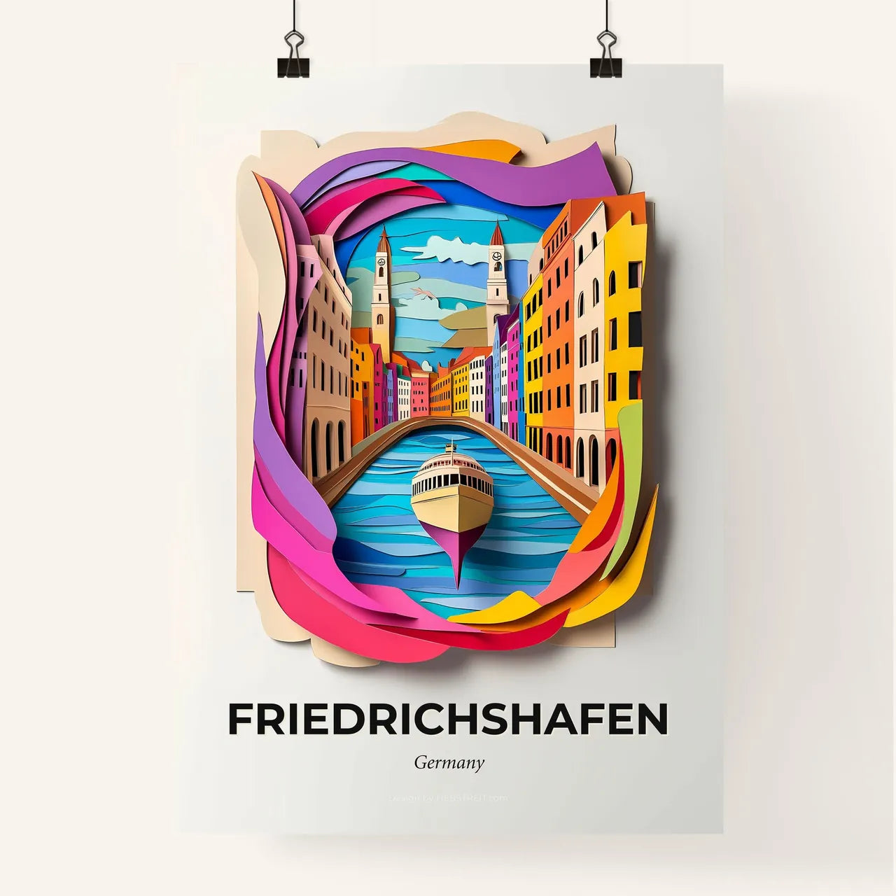 Vivid Friedrichshafen, Germany, Colorful Poster