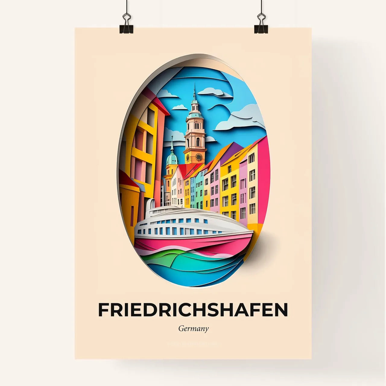 Vivid Friedrichshafen, Germany, Colorful Poster