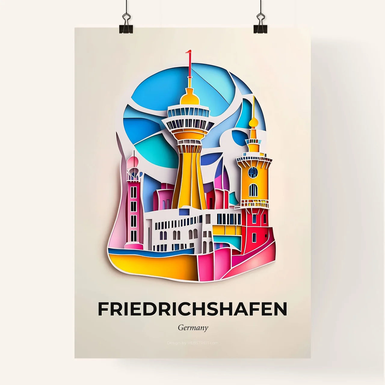 Vivid Friedrichshafen, Germany, Colorful Poster