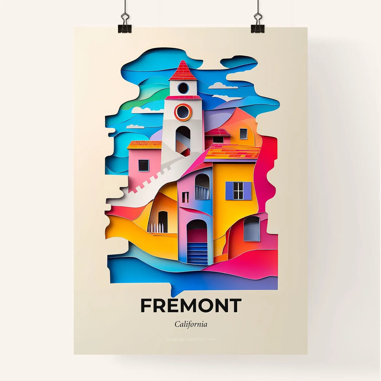 Vivid Fremont, California, Colorful Poster
