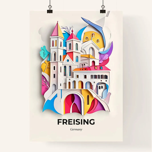Vivid Freising, Germany, Colorful Poster