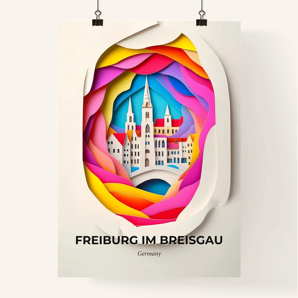 Vivid Freiburg im Breisgau, Germany, Colorful Poster