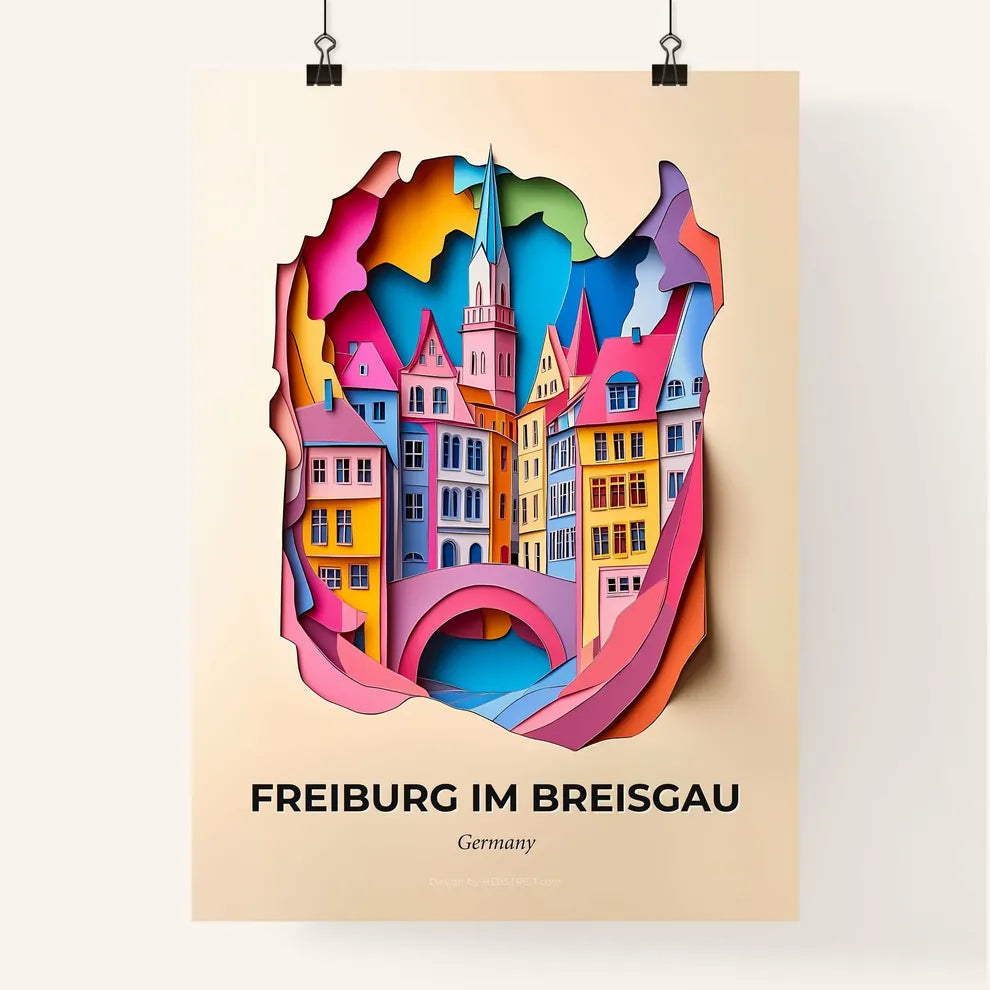 Vivid Freiburg im Breisgau, Germany, Colorful Poster