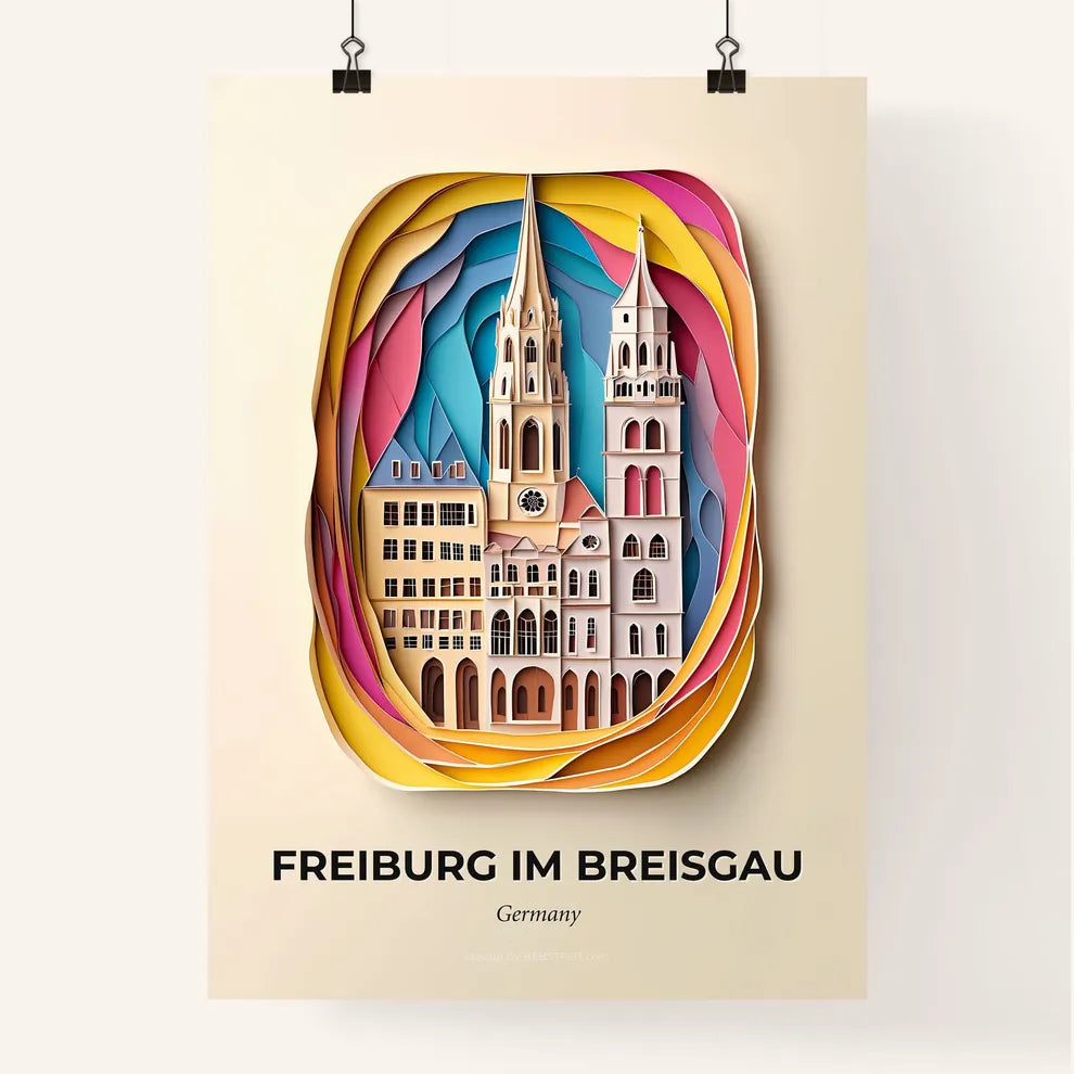 Vivid Freiburg im Breisgau, Germany, Colorful Poster
