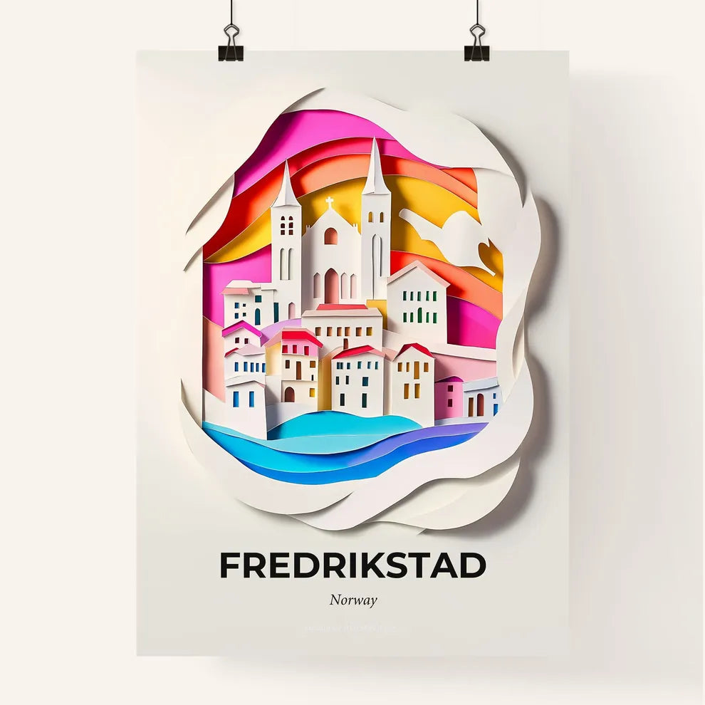 Vivid Fredrikstad, Norway, Colorful Poster
