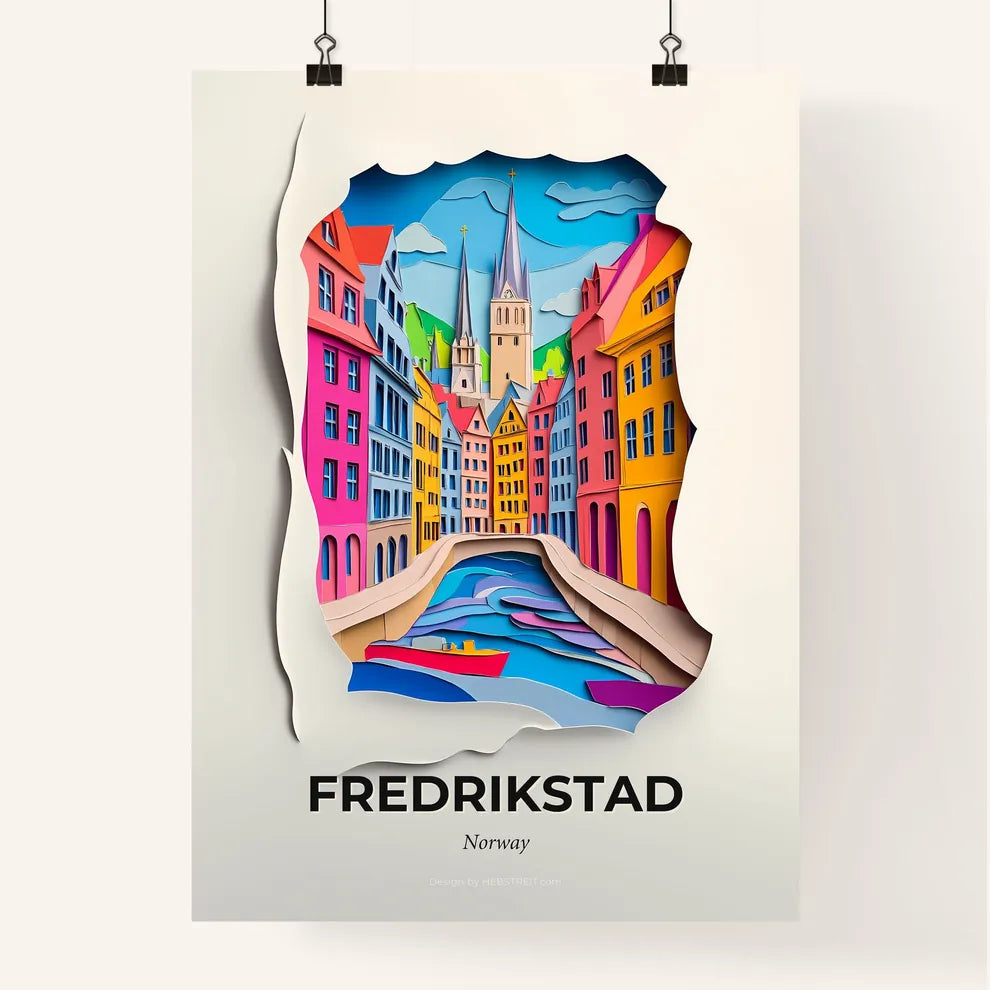 Vivid Fredrikstad, Norway, Colorful Poster