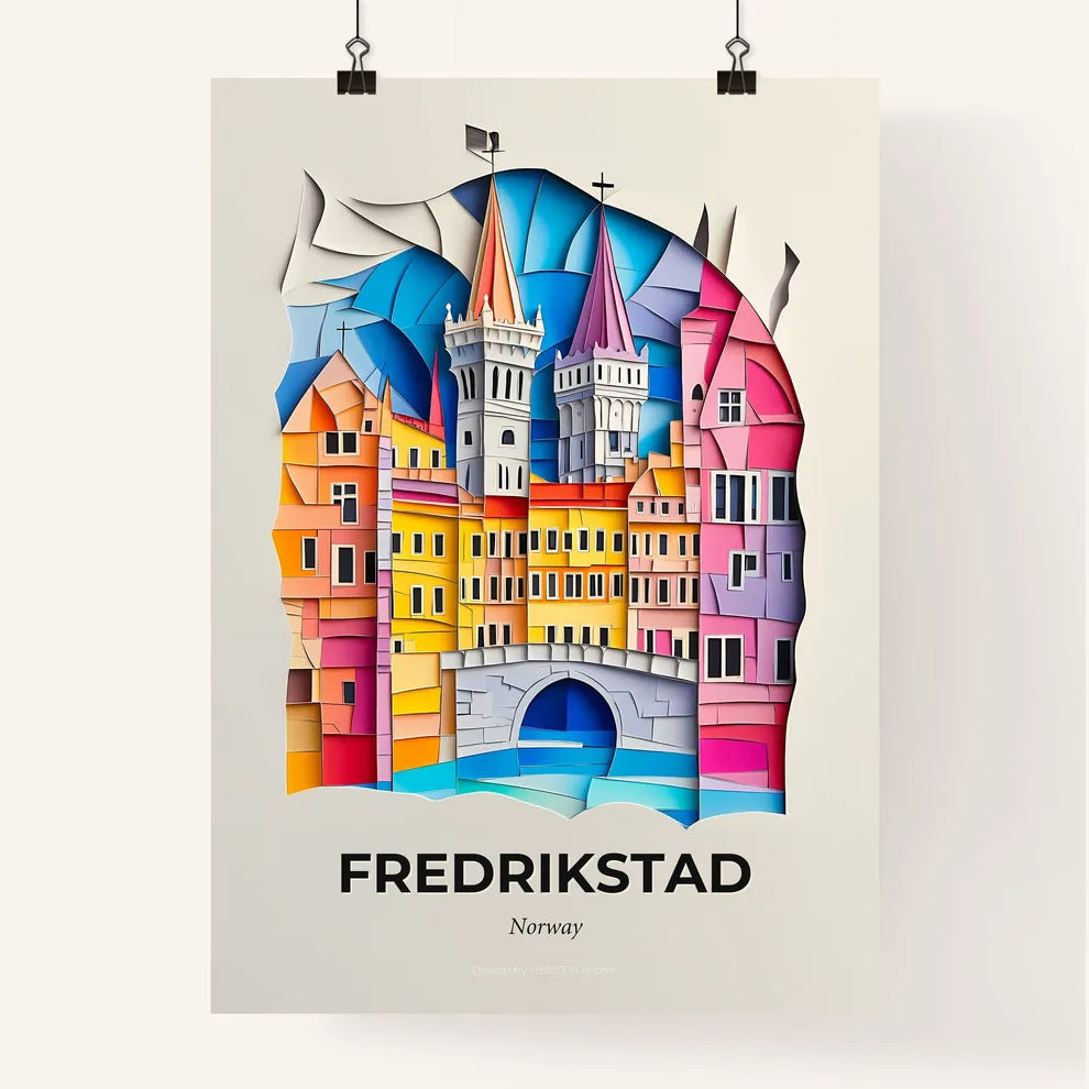 Vivid Fredrikstad, Norway, Colorful Poster