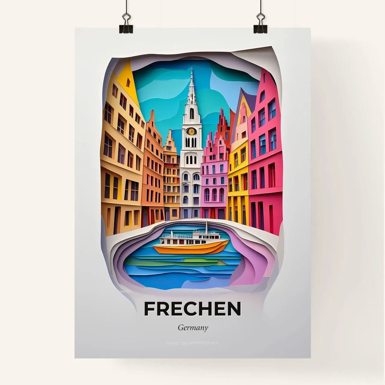 Vivid Frechen, Germany, Colorful Poster