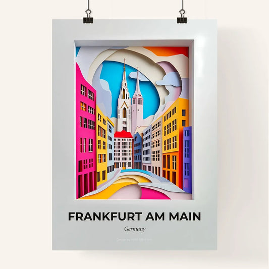 Vivid Frankfurt am Main, Germany, Colorful Poster