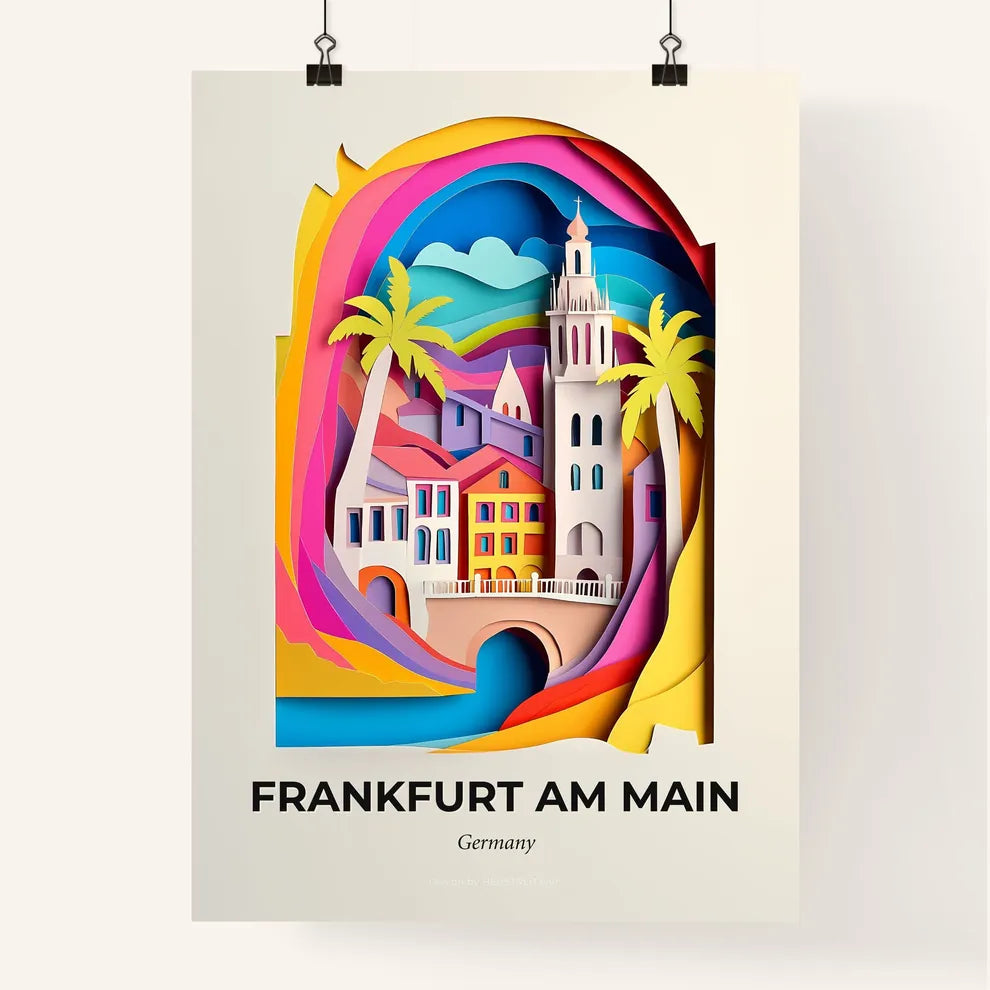 Vivid Frankfurt am Main, Germany, Colorful Poster