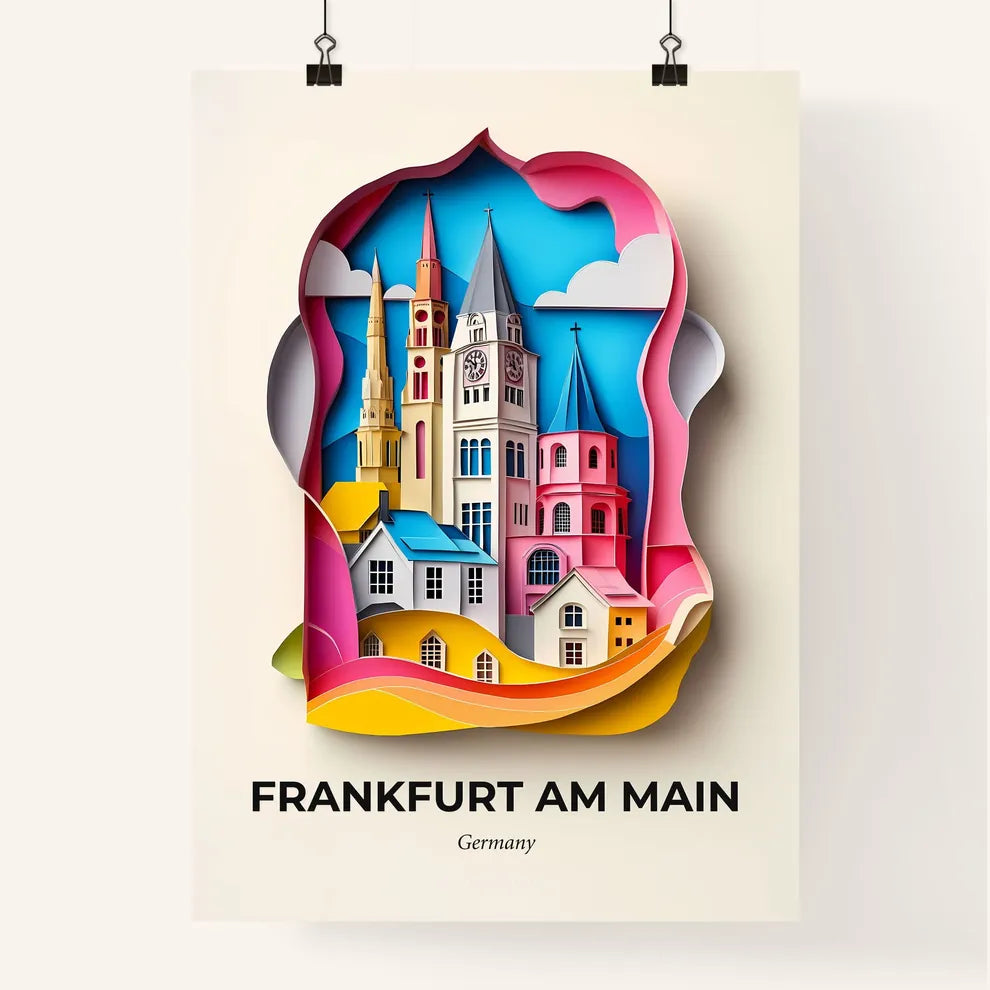 Vivid Frankfurt am Main, Germany, Colorful Poster