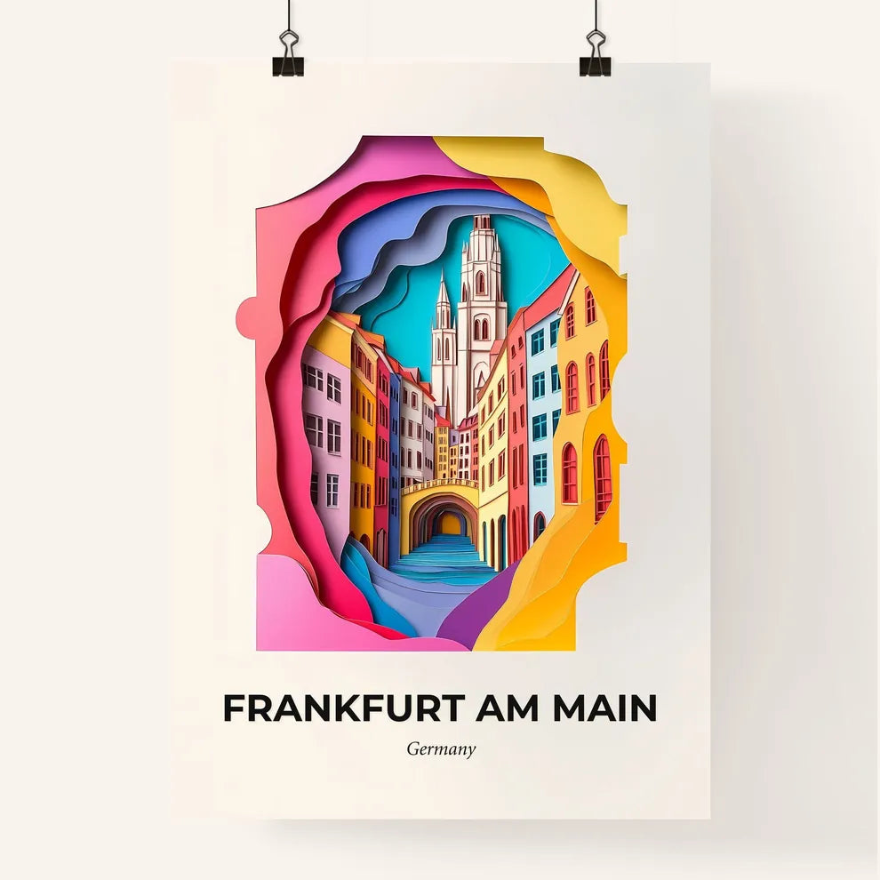 Vivid Frankfurt am Main, Germany, Colorful Poster