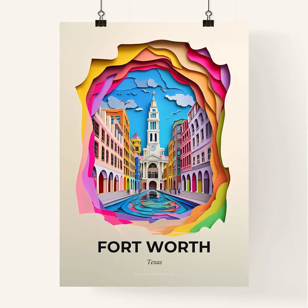 Vivid Fort Worth, Texas, Colorful Poster