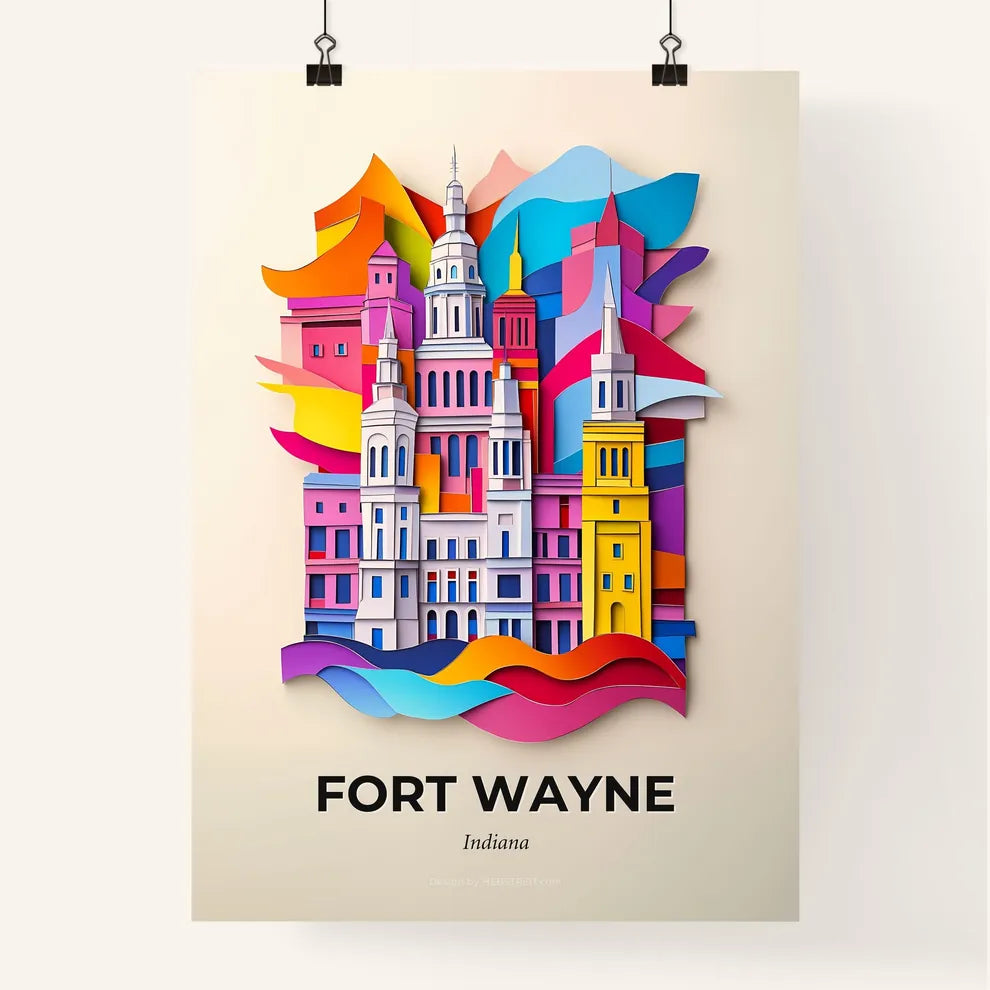 Vivid Fort Wayne, Indiana, Colorful Poster