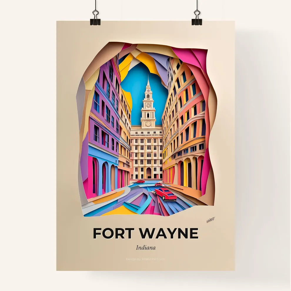 Vivid Fort Wayne, Indiana, Colorful Poster