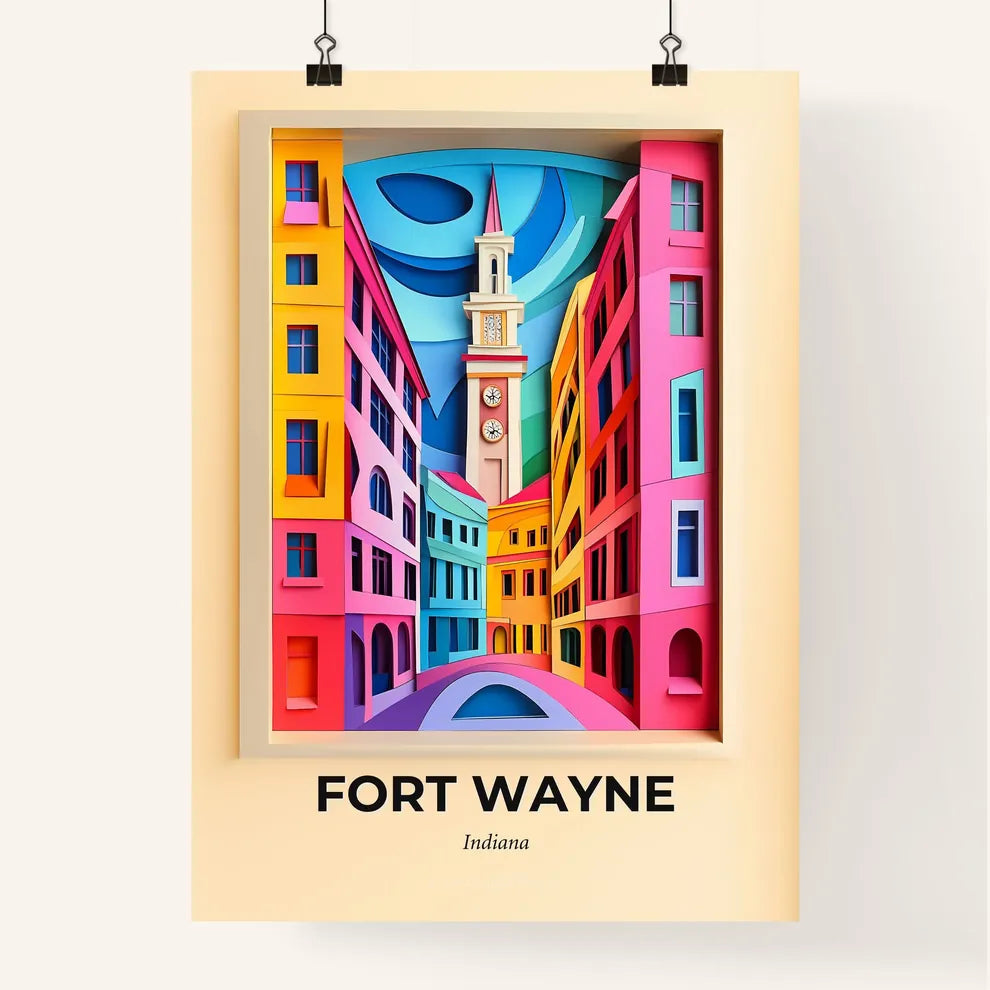 Vivid Fort Wayne, Indiana, Colorful Poster