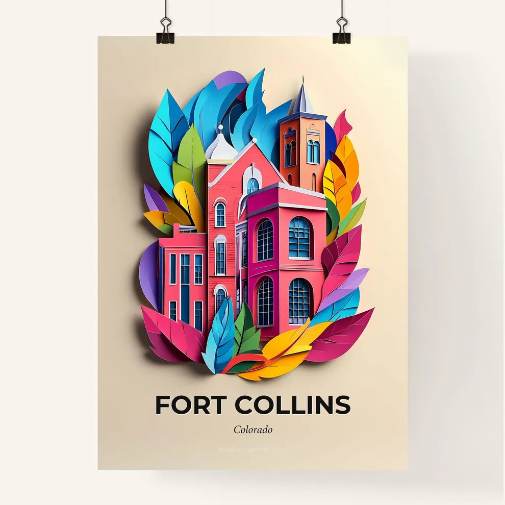 Vivid Fort Collins, Colorado, Colorful Poster