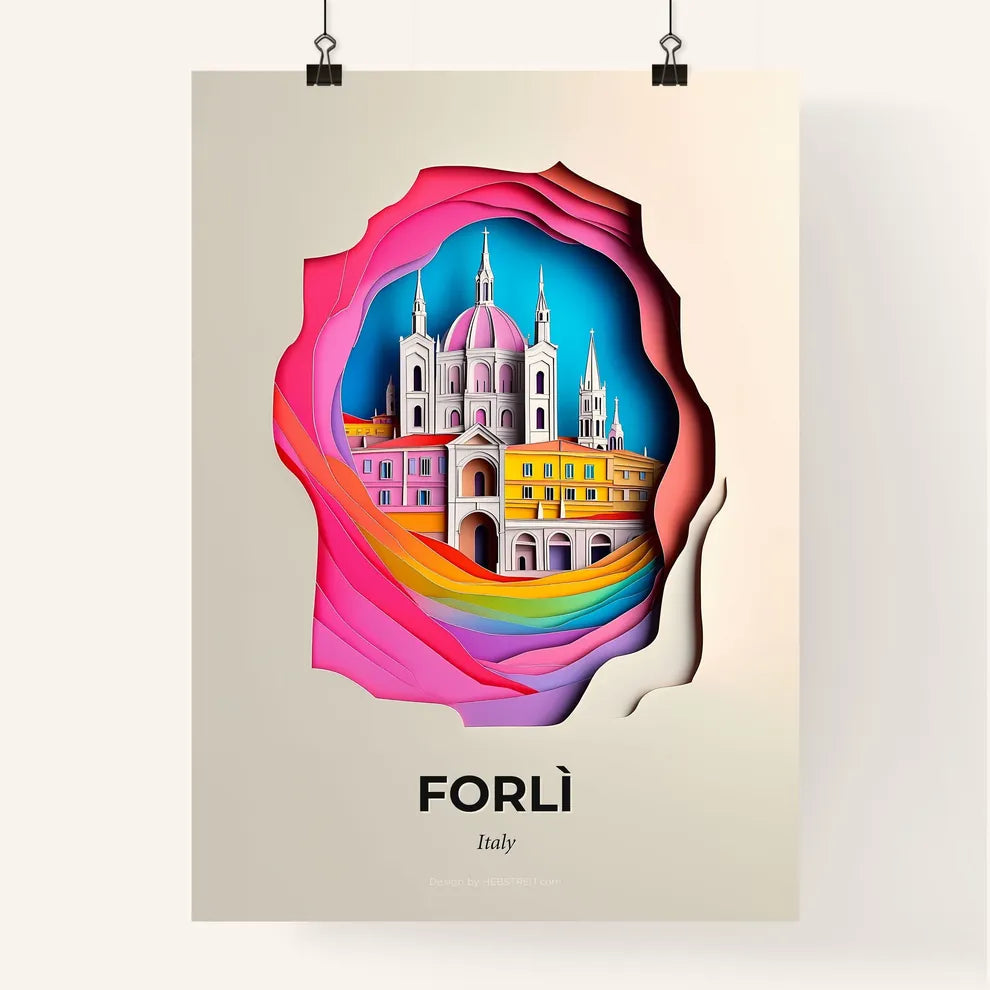 Vivid Forlì, Italy, Colorful Poster