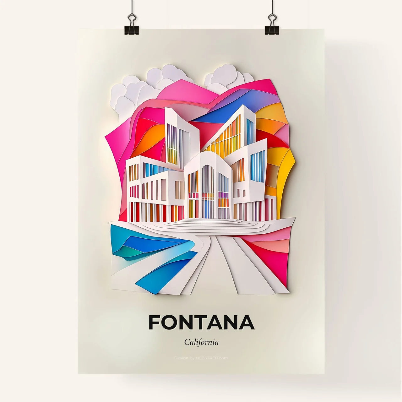 Vivid Fontana, California, Colorful Poster