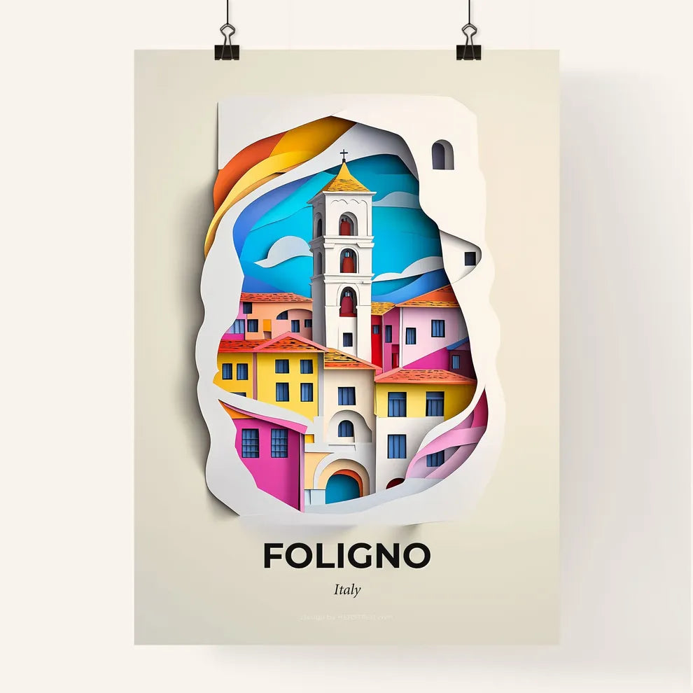 Vivid Foligno, Italy, Colorful Poster