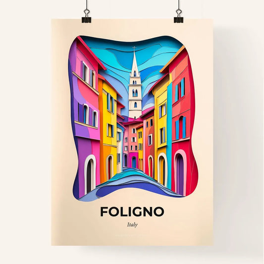 Vivid Foligno, Italy, Colorful Poster